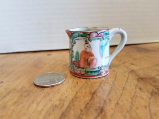 Tiny Mini Creamer Cream pitcher Demitasse hand painted CHINA VINTAGE 2