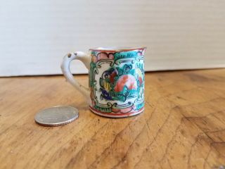 Tiny Mini Creamer Cream pitcher Demitasse hand painted CHINA VINTAGE 3