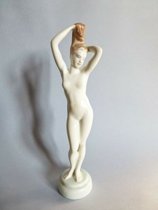 Vintage,  Hungarian Aquincum Porcelain Nude Lady,  Naked Girl Figurine,  Statue