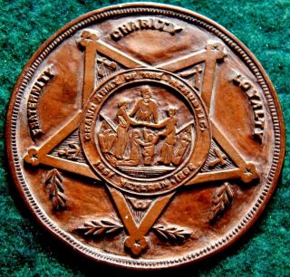 1861 - 1866 Veterans Grand Army Of The Republic Uniface Medallion 50mm Copper Lqqk