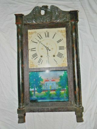 Antique Seth Thomas Wooden Clock 1830