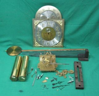 Vintage Howard Miller Hermle Triple Chine Grandfather Clock Parts Dial,  Etc.