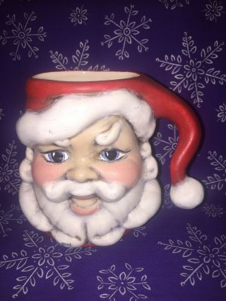 Vintage Santa Claus,  St.  Nick Mug Cup Handpainted Christmas Euc No Chips/cracks
