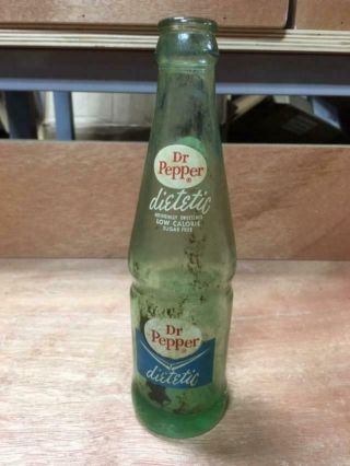 Dr Pepper Dietetic Bottle 6 1/2 Oz - Rarer Size - Chevron Logo