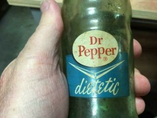 Dr Pepper Dietetic Bottle 6 1/2 oz - Rarer Size - Chevron Logo 3