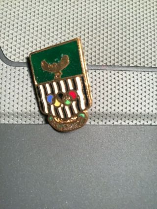 1984 Los Angeles Olympics Rare Zambia Olympic Team Noc Badge Pin Green