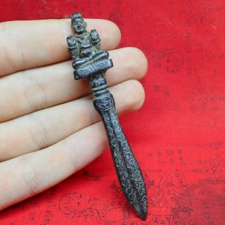 Thai Buddha Amulet Kuman Thong Knife Brass Talisman Powerful Voodoo Buddhism