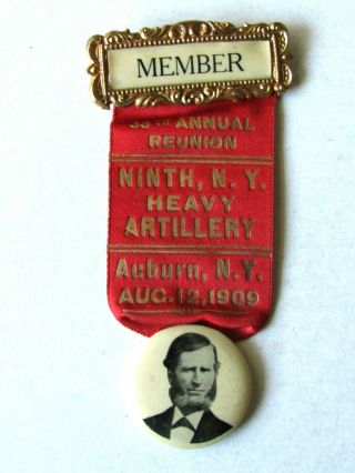 Civil War Military Unit Annual Reunion Medal 9th York Heavy Artillery 1909