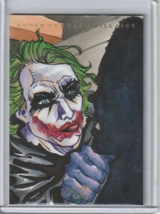 2019 Cryptozoic Czx Heroes & Villains Sketch " Joker " By Mauricio Alonso