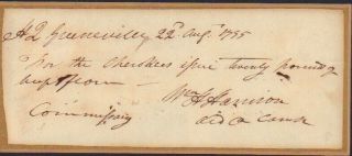 William Henry Harrison President Signed Bank Check Autograph