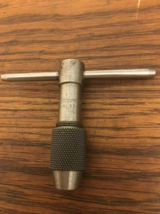Vintage Starrett No.  93 - A T Handle Tap Wrench Machinist Tools Collectible Usa