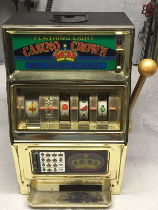Vintage Waco Casino Crown Toy Slot Machine With Bells And Light.