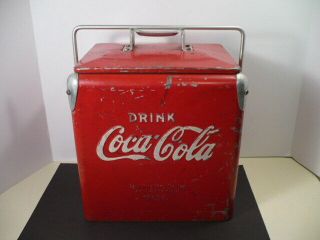 Vintage 1950`s Small 6 Pack Coca Cola Cooler,  Temprite Mfg.  Co.