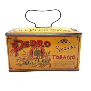 Vintage Pedro Cut Plug Tobacco Tin Box Antique