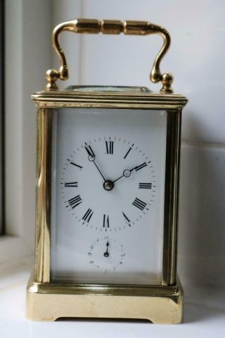 Rare Antique French Carriage Clock With Alarm On A Bell By Dejardin C1888