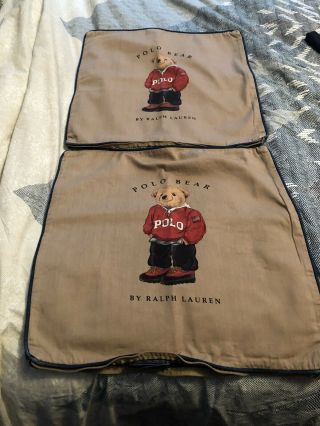 Vintage Ralph Lauren Polo Bear Pillowcases Set Of 2.  92 93 Sport Usa