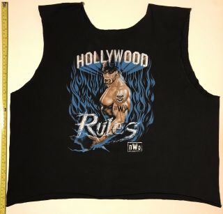 Vintage 90s Wcw Hollywood Hogan Rules Tank Top Cut Off Shirt Nwo Wwf Wwe