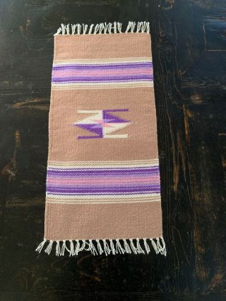 Southwest Navajo Wool 20 " By 10” Little Saddle Blanket Perfect