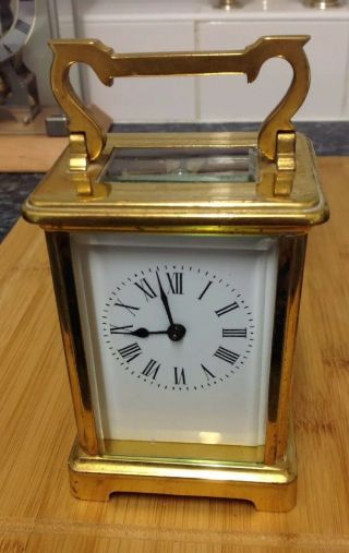 Vintage Brass Carriage Clock With Escapement Order With Key