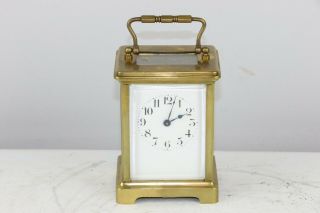 Antique French Duverdrey & Bloquel Brass Key Wind Carriage Clock -