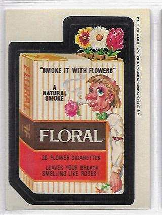 1976 Topps Wacky Package Packs 16th 16 Series Sticker Floral - Cigarettes Nm Sl