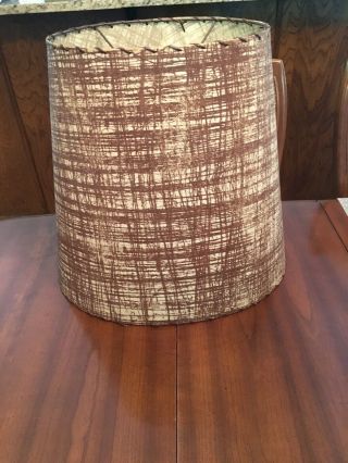 Vintage Fiberglass Mid Century Lamp Shade Brownish Red Conical 15” Tall