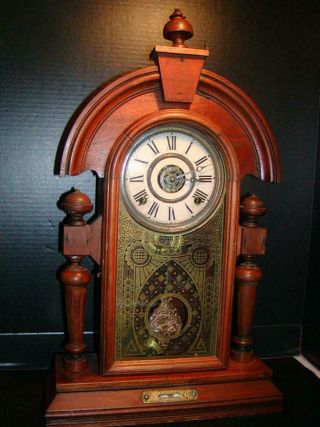 Antique Mantel Clock - 19th Century,  American Made,  Time & Strike,  W/ Alarm