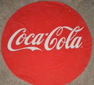 60 " Coca - Cola Round Beach Turkish Towel Blanket Nwot (has Flaw)