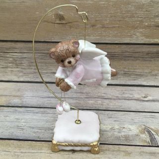 1996 Enesco Hillman " Giving You My Heart " Pink Bear Baby Figurine Ornament