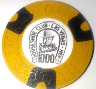 Binions Horseshoe $1,  000 Obsolete Horseshoemold Casino Chip