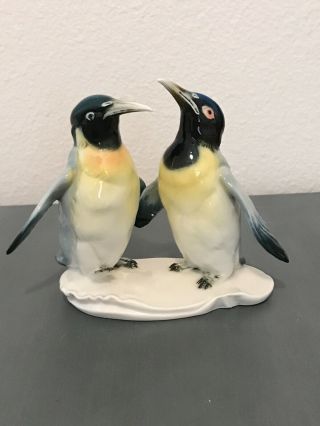 Vintage Karl Ens Volkstedt Porcelain Penguins Figurine Germany.