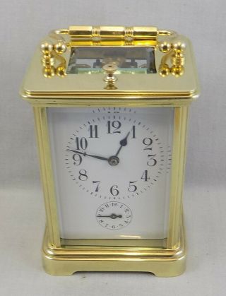 Antique French Striking Repeating Carriage Clock With Alarm - Cleaned & Serviced