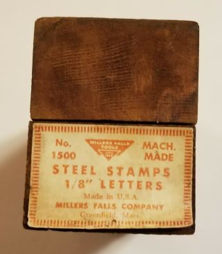 Vintage Millers Falls Company No.  1500 A - Z Steel 1/8 " Letters Steel Stamp Set