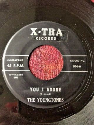 Doo Wop 45 Youngtones X - Tra 104 (large Print) You I Adore / It 
