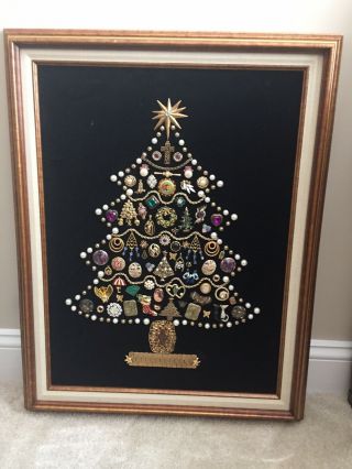 Vintage Jewelry Christmas Tree Custom Pearl,  Rhinestone,  Brooch,  Pin,  Charm,  Flo