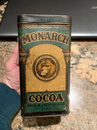 Vintage Monarch Cocoa Tin - Reid Murdoch & Co - Chicago