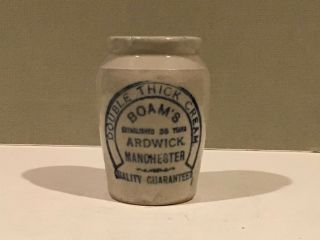 Antique Stoneware Boam’s Ardwick Manchester England Dairy Thick Cream Crock