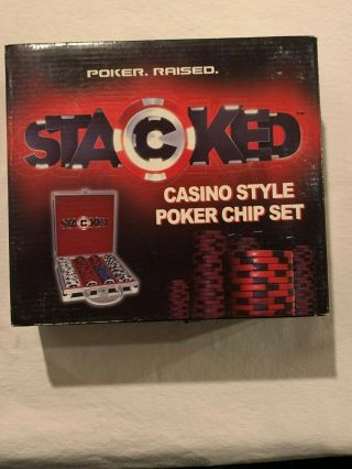 Stacked Casino Style Poker Chip Set 200 Pc.  11.  5g Professional Dual Toned -