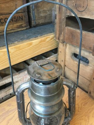 Antique Lantern DIETZ LITTLE WIZARD Vintage Kerosene Oil Barn Lamp Patent 1923 2