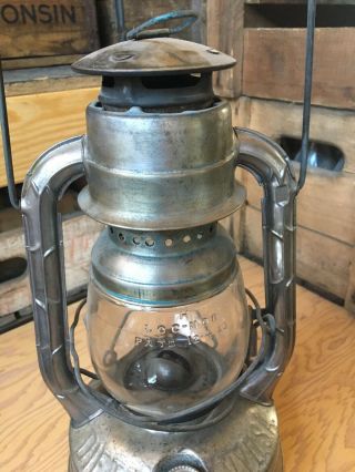 Antique Lantern DIETZ LITTLE WIZARD Vintage Kerosene Oil Barn Lamp Patent 1923 3