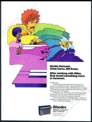 1975 Rhodes Electric Piano Herbie Hancock Chick Corea Bill Evans Art Print Ad