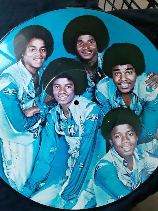 Jackson 5 Blue Vinyl Picture Lp Michael Jackson Very Rare Epic Records.  1976