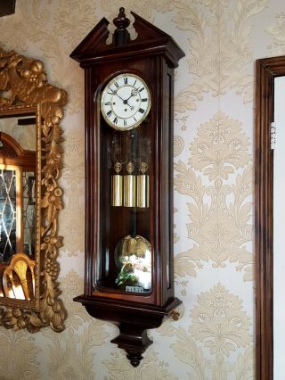 Antique Austrian Grande Sonnerie 3 Weight Vienna Regulator Wall Clock