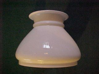 Rare Harvard Style White Opal Glass Kerosene Oil 5 " Fitter Student Lamp Shade