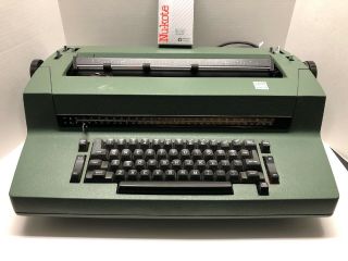 Vintage Ibm Selectric Ii Typewriter Dark Olive Green Correcting W/ Ribbon