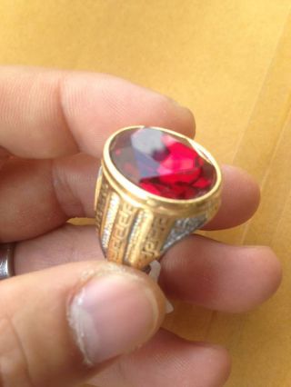 1pcs Man Ring - Red Rose Size 10 - Brass - Diamond - Thai - Buddha - Amulet - Lp - Huan - Buddha