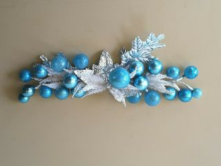 Vintage Christmas Xmas Glass Balls Blue Branches Decorations