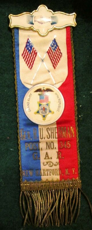 G.  A.  R.  Ribbon - Gen R.  U.  Sherman Post No.  345 G.  A.  R.  Hartford Ny - Morning