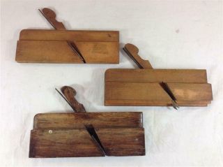 L/o 3 Antique Molding Wooden Planes J.  J Brown Woodword Mclean J&j Gibson Albany