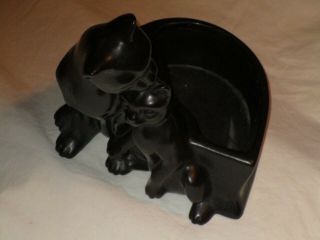 Vintage Haeger Pottery Black Cat Ceramic Planter Vase